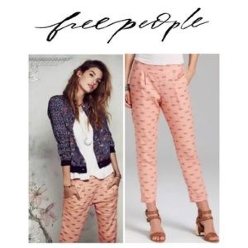 Free People Cropped Apricot Ankle Pant